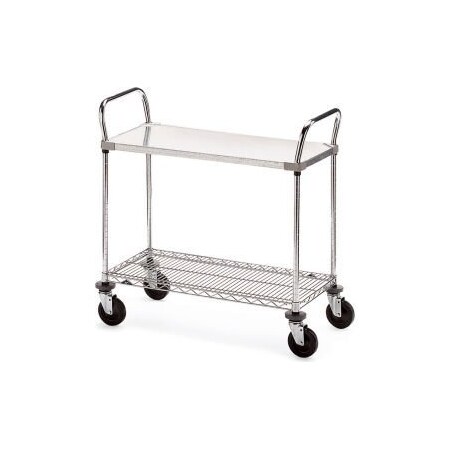 Metro Metro Wire Utility Cart w/2 Shelves, 800 lb. Capacity, 36"L x 18"W x 39-1/2"H 5449200